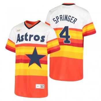 Youth Houston Astros George Springer Nike White Cooperstown Collection Home Jersey