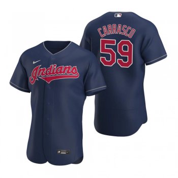 Men's Cleveland Indians Carlos Carrasco Nike Navy Authentic 2020 Alternate Jersey