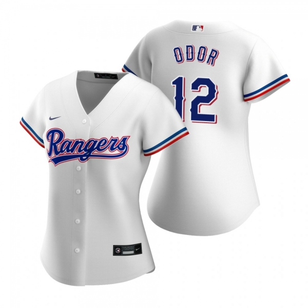 Women's Texas Rangers Rougned Odor Nike White 2020 Replica Home Jersey