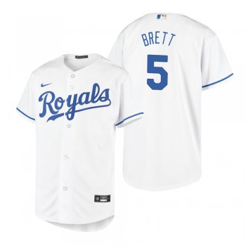 Youth Kansas City Royals George Brett Nike White 2020 Replica Home Jersey