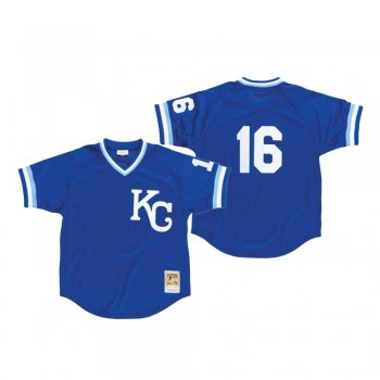 Men's Kansas City Royals Bo Jackson Blue 1989 Authentic BP Mesh Jersey