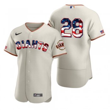 Men's Buster Posey San Francisco Giants Cream 2020 Stars & Stripes 4th of July Jersey