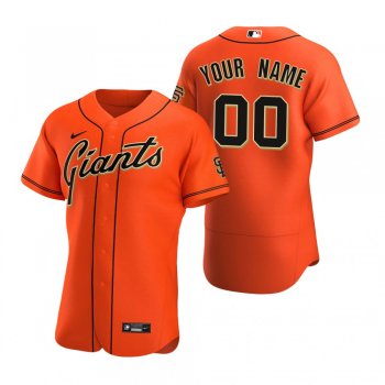 Men's San Francisco Giants Custom Nike Orange Authentic Alternate Jersey