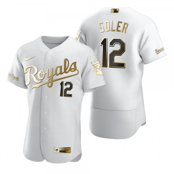 Men's Kansas City Royals Jorge Soler Nike White Authentic Golden Edition Jersey