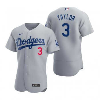 Men's Los Angeles Dodgers Chris Taylor Nike Gray Authentic 2020 Alternate Jersey