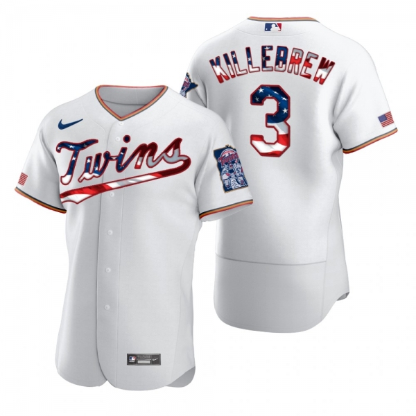 Men's Harmon Killebrew Minnesota Twins White 2020 Stars & Stripes 4th of July Jersey