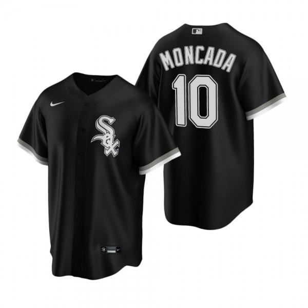 Men's Chicago White Sox Yoan Moncada Nike Black Replica Alternate Jersey