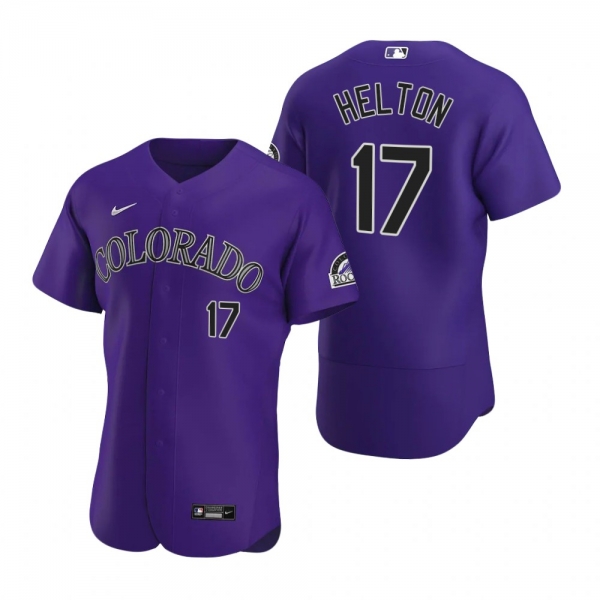 Men's Colorado Rockies Todd Helton Nike Purple Authentic 2020 Alternate Jersey