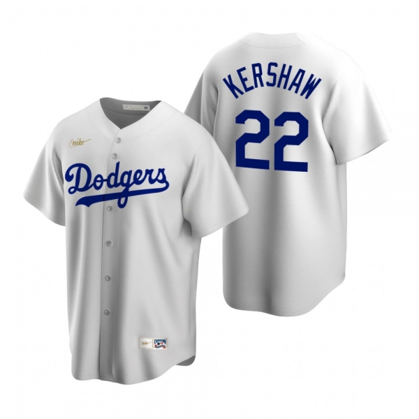 Men's Los Angeles Dodgers Clayton Kershaw Nike White Cooperstown Collection Home Jersey