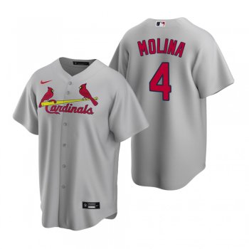 Men's St. Louis Cardinals Yadier Molina Nike Gray Replica Road Jersey