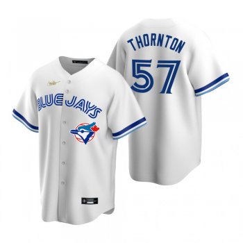 Men's Toronto Blue Jays Trent Thornton Nike White Cooperstown Collection Home Jersey