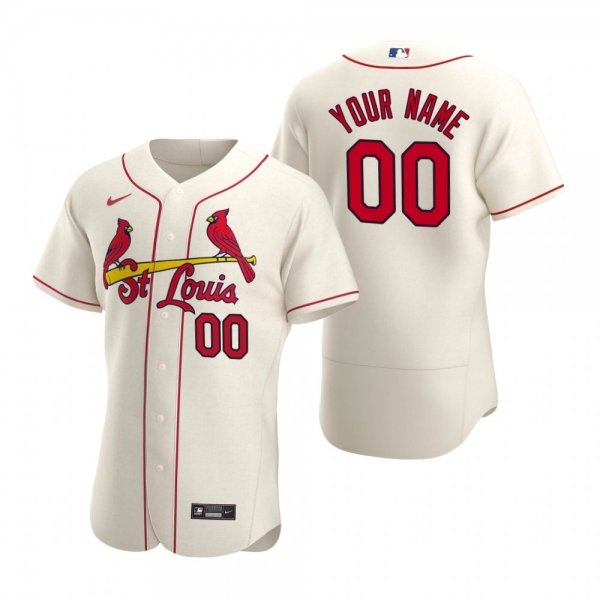 Men's St. Louis Cardinals Custom Nike Cream Authentic 2020 Alternate Jersey