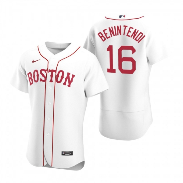 Men's Boston Red Sox Andrew Benintendi Nike White Authentic 2020 Alternate Jersey