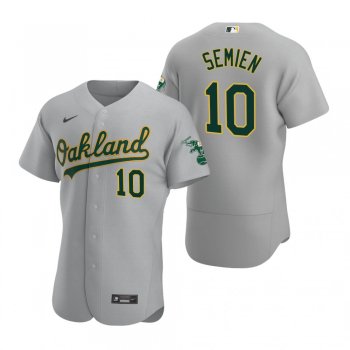 Men's Oakland Athletics Marcus Semien Nike Gray Authentic Road Jersey