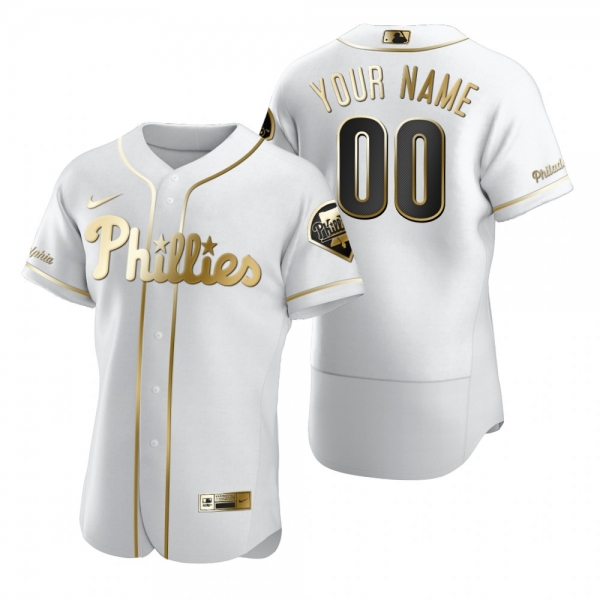 Philadelphia Phillies Custom Nike White Authentic Golden Edition Jersey