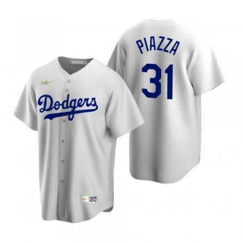 Men's Los Angeles Dodgers Mike Piazza Nike White Cooperstown Collection Home Jersey