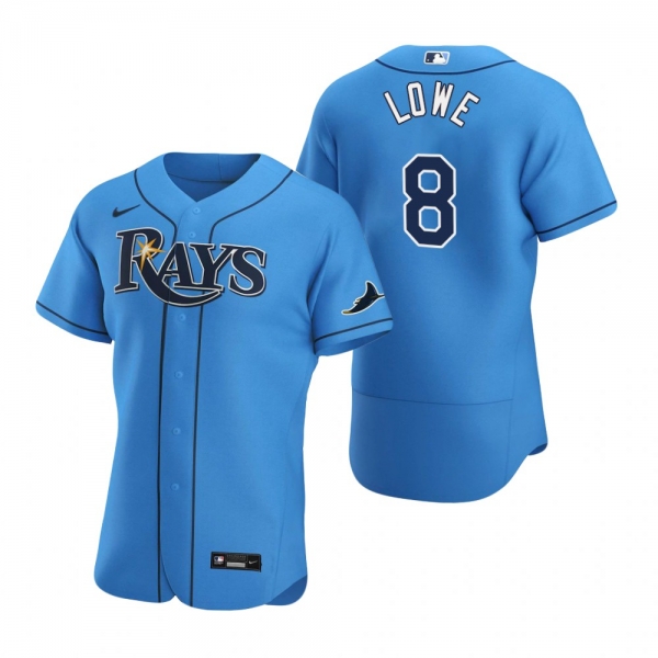 Men's Tampa Bay Rays Brandon Lowe Nike Light Blue Authentic 2020 Alternate Jersey