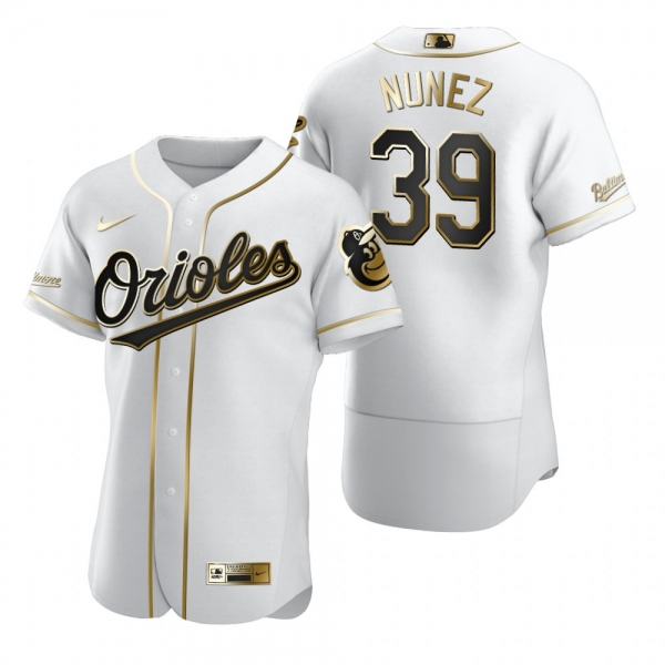 Men's Baltimore Orioles Renato Nunez Nike White Authentic Golden Edition Jersey