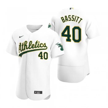 Men's Oakland Athletics Chris Bassitt Nike White Authentic 2020 Home Jersey