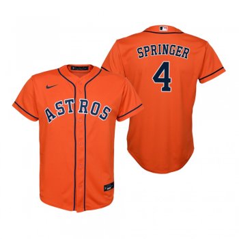 Youth Houston Astros George Springer Nike Orange 2020 Replica Alternate Jersey