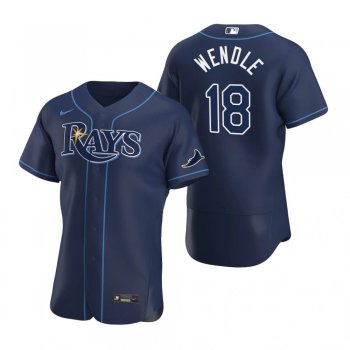 Men's Tampa Bay Rays Joey Wendle Nike Navy Authentic 2020 Alternate Jersey