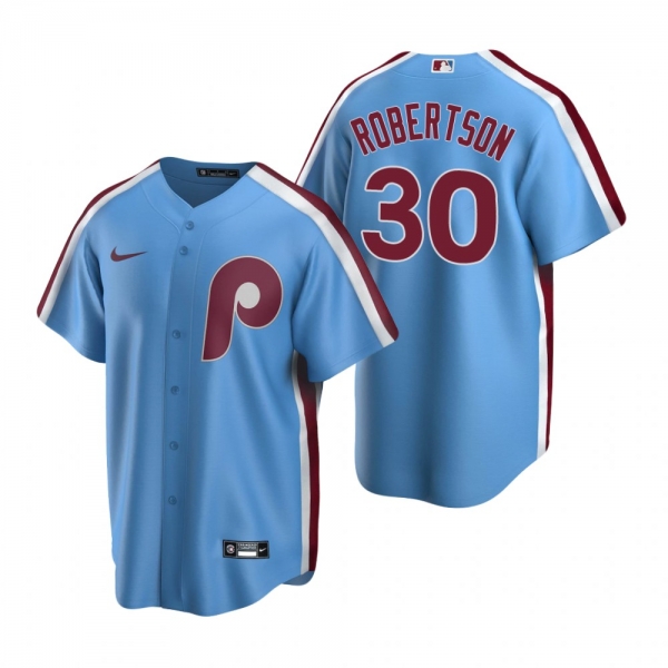 Men's Philadelphia Phillies David Robertson Nike Light Blue Cooperstown Collection Road Jersey