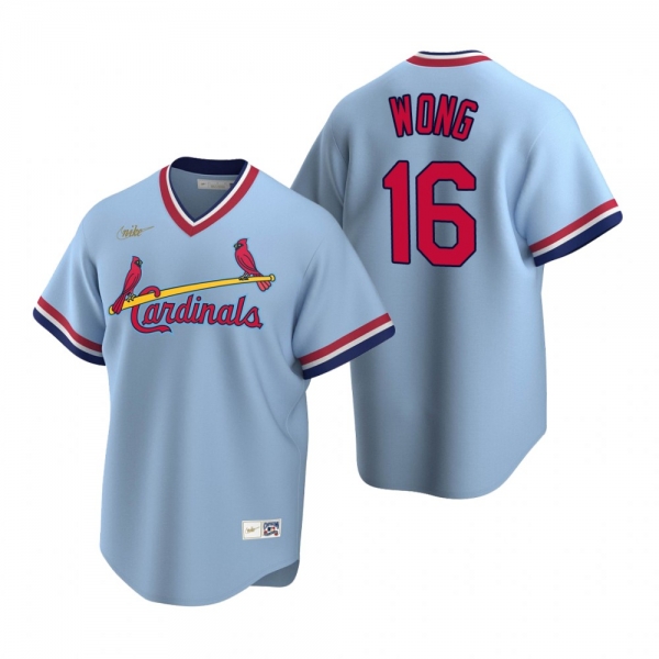 Men's St. Louis Cardinals Kolten Wong Nike Light Blue Cooperstown Collection Road Jersey