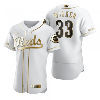 Men's Cincinnati Reds Jesse Winker Nike White Authentic Golden Edition Jersey