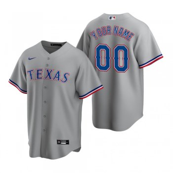 Texas Rangers Custom Nike Gray Replica Road Jersey