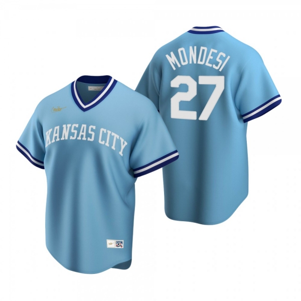 Men's Kansas City Royals Adalberto Mondesi Nike Light Blue Cooperstown Collection Road Jersey