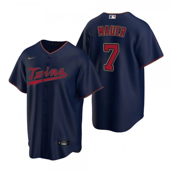 Men's Minnesota Twins Joe Mauer Nike Navy 2020 Replica Alternate Jersey