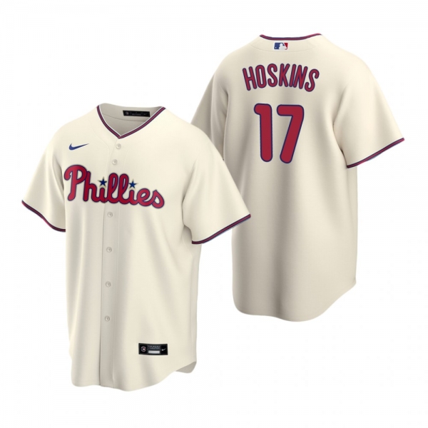 Men's Philadelphia Phillies Rhys Hoskins Nike Cream Replica Alternate Jersey