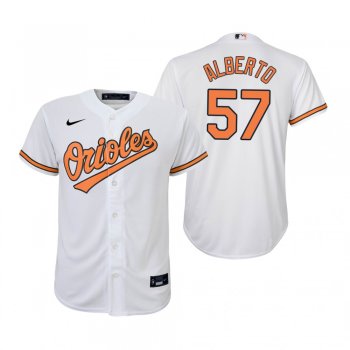 Youth Baltimore Orioles Hanser Alberto Nike White Replica Home Jersey