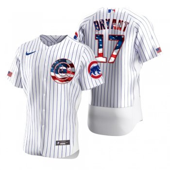 Men's Kris Bryant Chicago Cubs White 2020 Stars & Stripes 4th of July Jersey