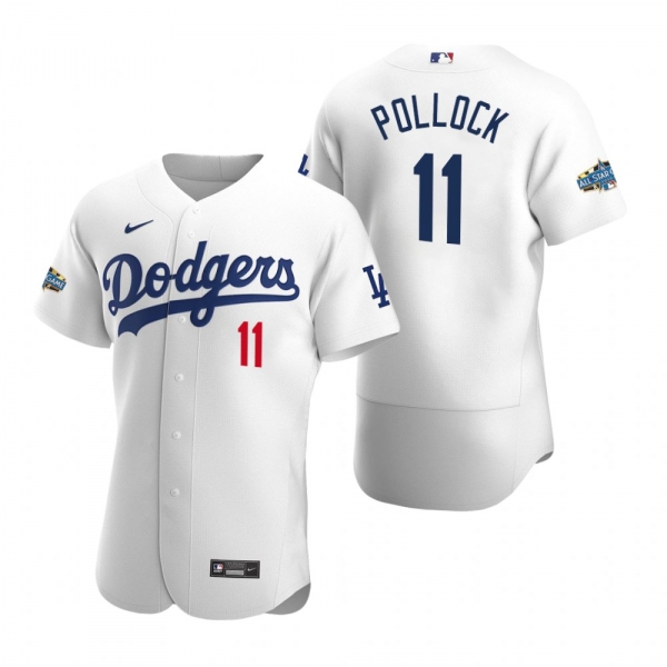 Men's Los Angeles Dodgers A.J. Pollock 2020 Home Patch White Authentic Jersey