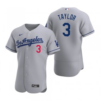 Men's Los Angeles Dodgers Chris Taylor Nike Gray Authentic 2020 Road Jersey