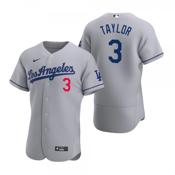 Men's Los Angeles Dodgers Chris Taylor Nike Gray Authentic 2020 Road Jersey