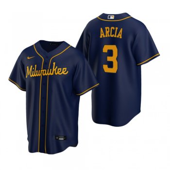 Men's Milwaukee Brewers Orlando Arcia Nike Navy Replica Alternate Jersey