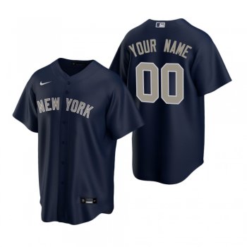 Men's New York Yankees Custom Nike Navy Replica Alternate Jersey