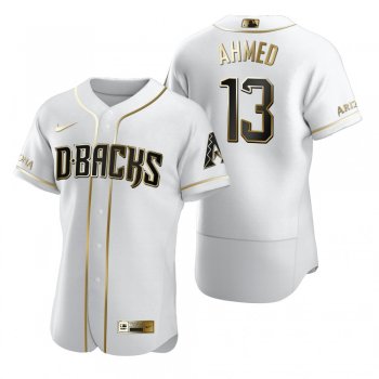 Men's Arizona Diamondbacks Nick Ahmed Nike White Authentic Golden Edition Jersey