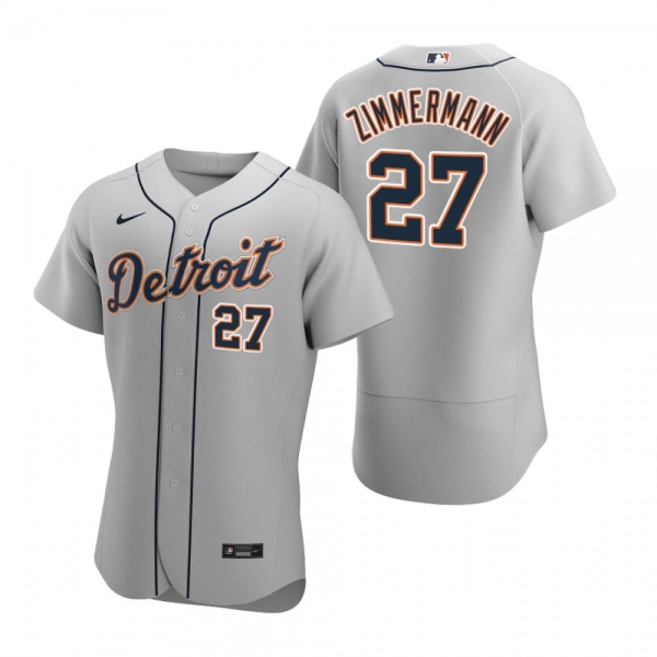 Men's Detroit Tigers Jordan Zimmermann Nike Gray Authentic 2020 Road Jersey