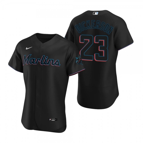 Men's Miami Marlins Corey Dickerson Nike Black Authentic 2020 Alternate Jersey