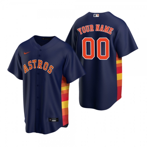 Men's Houston Astros Custom Nike Navy Replica Alternate Jersey