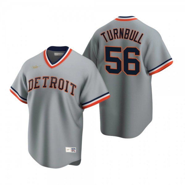 Men's Detroit Tigers Spencer Turnbull Nike Gray Cooperstown Collection Road Jersey