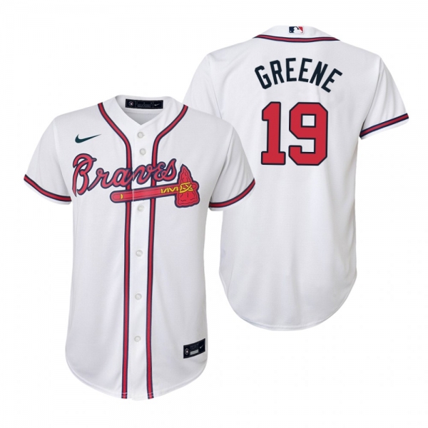 Youth Atlanta Braves Shane Greene Nike White Replica Home Jersey