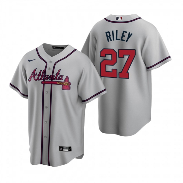 Men's Atlanta Braves Austin Riley Nike Gray 2020 Replica Road Jersey