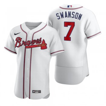 Men's Atlanta Braves Dansby Swanson Nike White 2020 Authentic Jersey