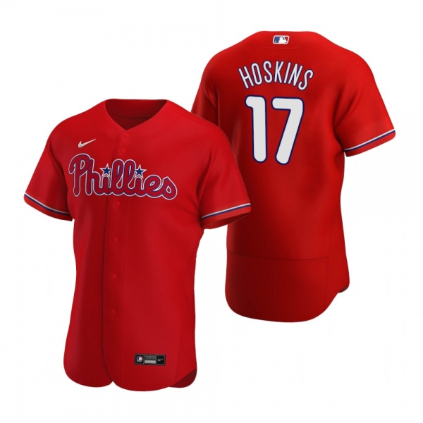 Men's Philadelphia Phillies Rhys Hoskins Nike Red Authentic 2020 Alternate Jersey