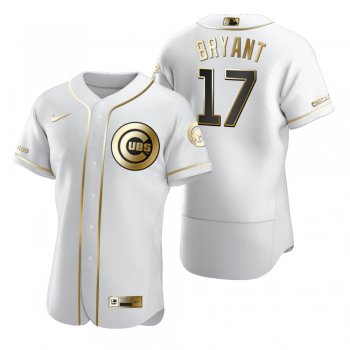 Men's Chicago Cubs Kris Bryant Nike White Authentic Golden Edition Jersey