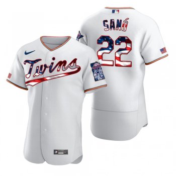 Men's Miguel Sano Minnesota Twins White 2020 Stars & Stripes 4th of July Jersey